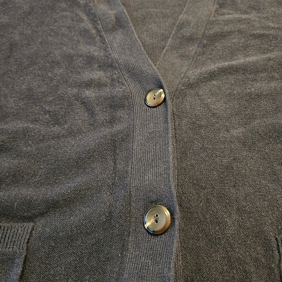 J. Jill 100% Cotton Button Up Oversized Cropped V Neck Cardigan Sweater Size M - Picture 5 of 8